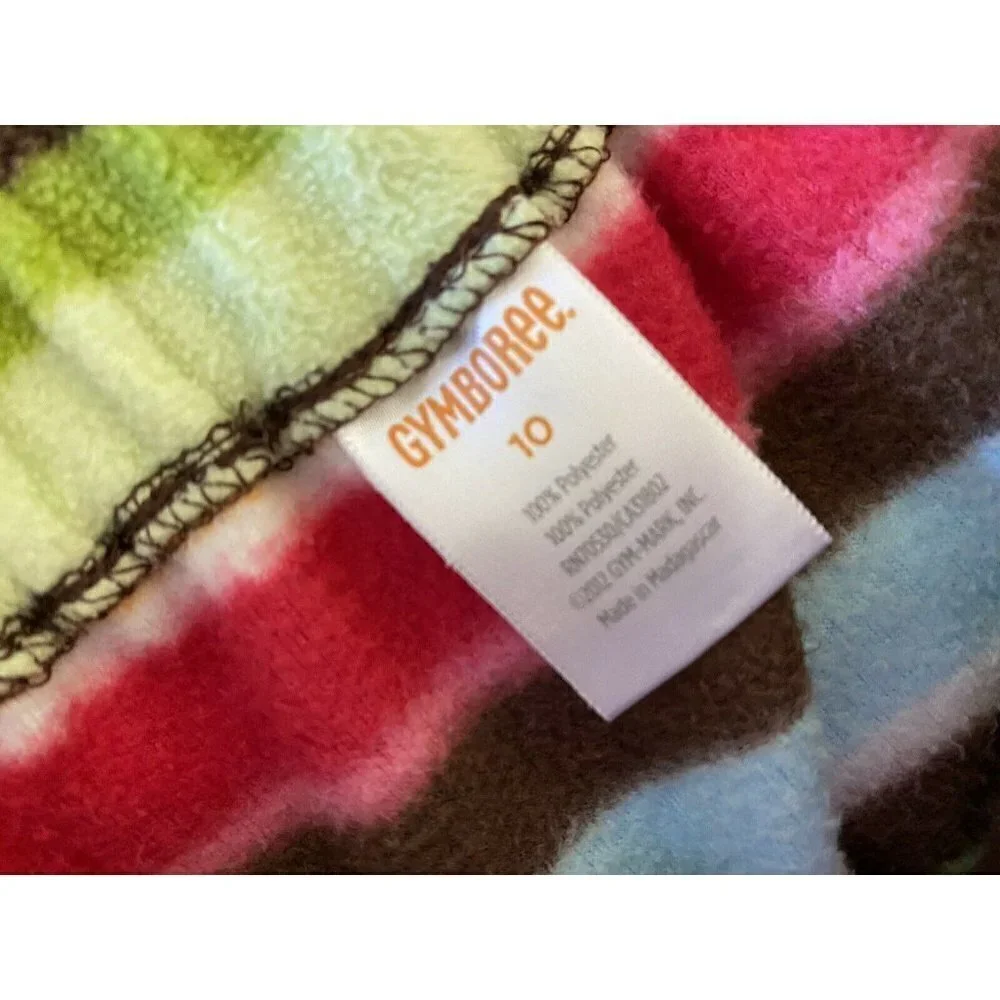Gymboree Sz 10 Striped Skirt Brown‎ Blue Green Pink Red Fleece